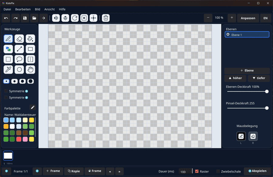 KistePix — ein Pixel-Editor, in Kiste gebaut